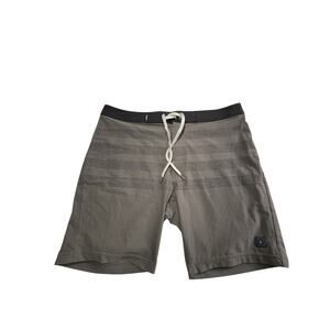 Linksoul Men's Brown Board Shorts Swim Trunks Flat Front Size 35